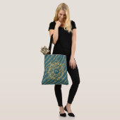 Blue and Gold Chic Fun Tote Bag Tasche (Am Model)