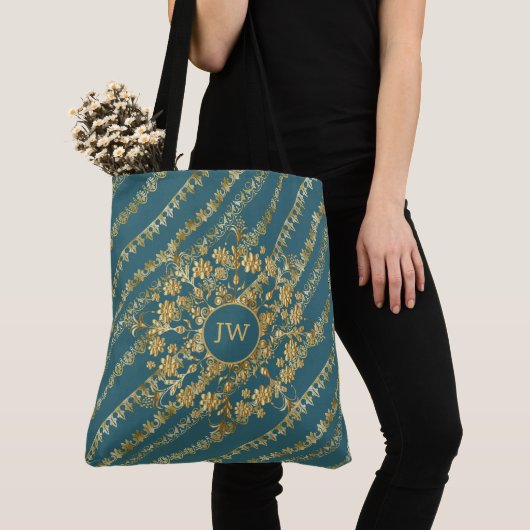 Blue and Gold Chic Fun Tote Bag Tasche (Von Nahem)