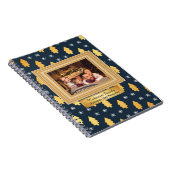 Blue and Gold Christmas Foto Scrapbook Journal Notizblock (Rechte Seite)