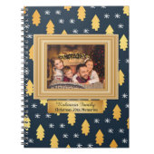 Blue and Gold Christmas Foto Scrapbook Journal Notizblock (Vorderseite)