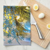 Blue and Gold Christmas Magic Geschirrtuch (Viertel Falte)