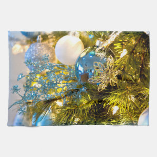 Blue and Gold Christmas Magic Geschirrtuch