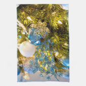 Blue and Gold Christmas Magic Geschirrtuch (Vertikal)