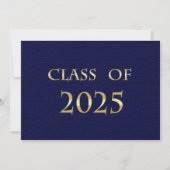 Blue and Gold Class of 2025 Graduation Party Card Einladung (Vorderseite)