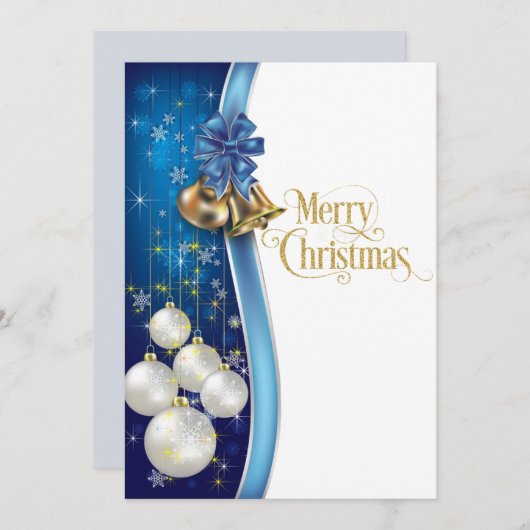 Blue and Gold Classy Frohe Weihnachten (Vorne/Hinten)