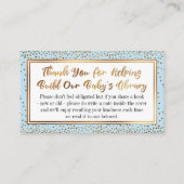 Blue and Gold Confetti Book Request Insert Cards (Rückseite)