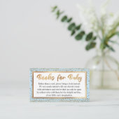 Blue and Gold Confetti Book Request Insert Cards (Stehend Vorderseite)