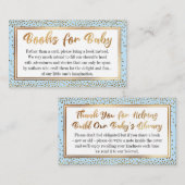 Blue and Gold Confetti Book Request Insert Cards (Vorne/Hinten)
