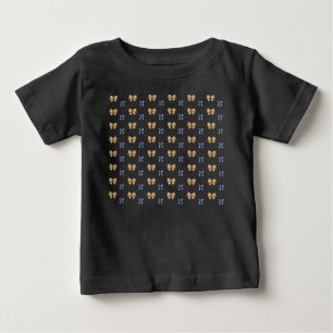 Blue and Gold Coquette Bow Baby T-shirt