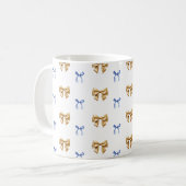 Blue and Gold Coquette Bow Kaffeetasse (Vorderseite Links)