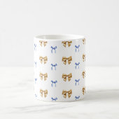 Blue and Gold Coquette Bow Kaffeetasse (Mittel)