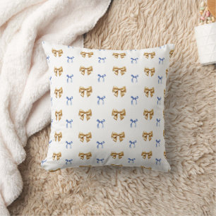 Blue and Gold Coquette Bow Kissen