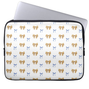 Blue and Gold Coquette Bow Laptopschutzhülle