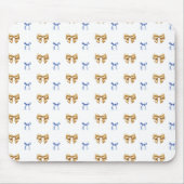 Blue and Gold Coquette Bow Mousepad (Vorne)