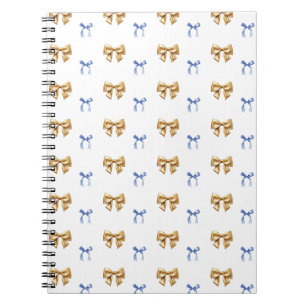 Blue and Gold Coquette Bow Notizblock