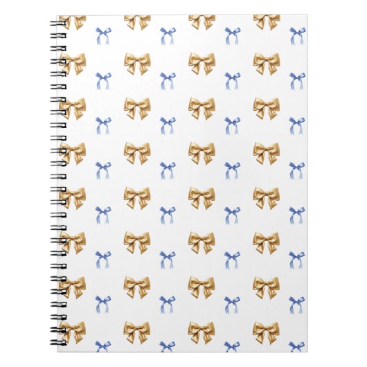 Blue and Gold Coquette Bow Notizblock (Vorderseite)