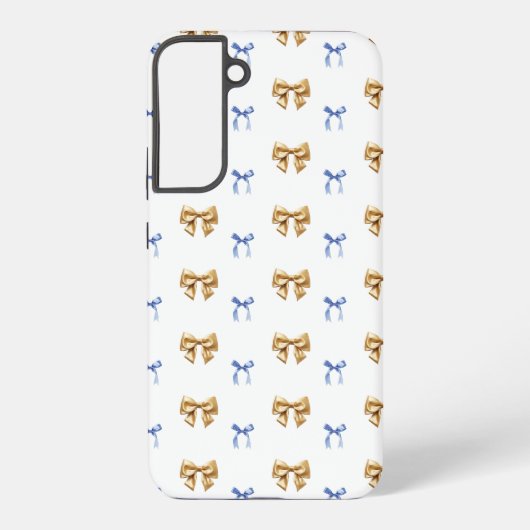 Blue and Gold Coquette Bow Samsung Galaxy Hülle (Rückseite)