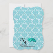 Blue and Gold Coral Rose Beach Wedding Einladung (Rückseite)