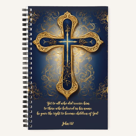 Blue and Gold Cross verbringen Zeit mit dem "God J Notizblock (Vorderseite)