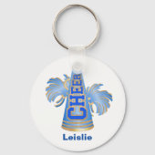 Blue and Gold Custom Chereleader Schlüsselanhänger (Vorderseite)