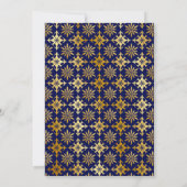 Blue and Gold Damask Royal Wedding Einladung (Rückseite)