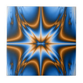 Blue and Gold Design Star Fliese (Vorderseite)