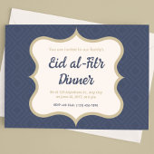 Blue and Gold Diamond Gemustert Eid al-Fitr Einladung