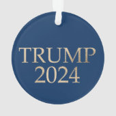 Blue and Gold Donald Trump 2024 Ornament (Rückseite)