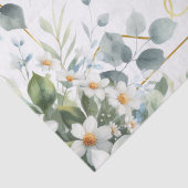  Blue and Gold Elegant Floral Rustic Watercolor Seidenpapier (Detail)