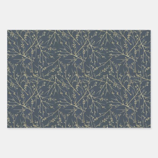 Blue and Gold Elegant Geschenkpapier Set (Vorderseite)