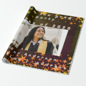 blue and gold elegant invitation geschenkpapier (Ungerollt)