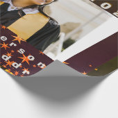 blue and gold elegant invitation geschenkpapier (Ecke)