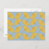 Blue and Gold Fall Ginkgo Ginko Biloba Blätter Postkarte (Vorne/Hinten)