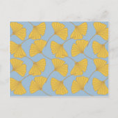 Blue and Gold Fall Ginkgo Ginko Biloba Blätter Postkarte (Vorderseite)