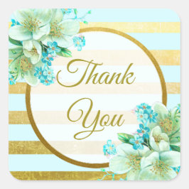 Blue and Gold Floral Danke Stickers