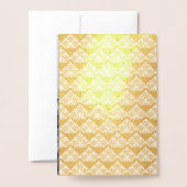 Blue and Gold Foil Art Deco Hochzeit Einladung (Rückseite mit Umschlag)