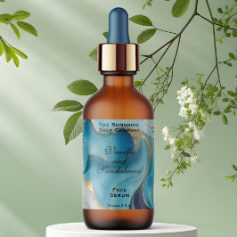 Blue and Gold Foil Cosmetics Dropper Flasche Etike