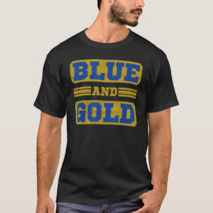 Blue and Gold Football Game Day Group Zuhause Team T-Shirt
