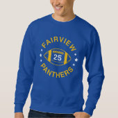 Blue and Gold Football Player Jersey Nummer Sweatshirt (Vorderseite)