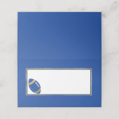 Blue and Gold Football Wedding Platzkarte (Außenseite Aufgefaltet)