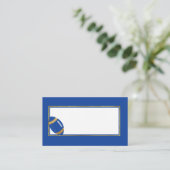 Blue and Gold Football Wedding Platzkarte (Stehend Vorderseite)