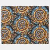 blue and gold fractal swirl fleecedecke (Vorderseite (Horizontal))