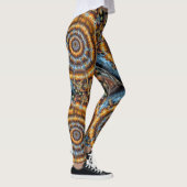blue and gold fractal swirl leggings (Rechts)