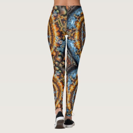 blue and gold fractal swirl leggings2 leggings (Rückseite)