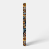 blue and gold fractal swirl samsung galaxy case hülle (Linke Seite)