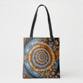 blue and gold fractal swirl tasche (Vorderseite)