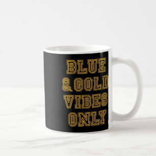 Blue and Gold Game Day School Spirit Royal Blue fo Kaffeetasse