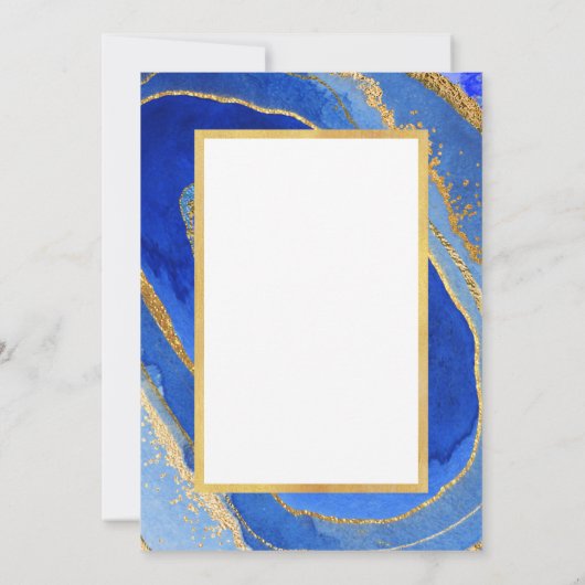 Blue and Gold Geode | Star von David Bat Mitzvah Einladung (Rückseite)