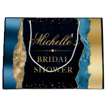 Blue and Gold Glam Tears Bokeh Brautparty