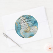 Blue and Gold Glitter Body Butter Jar Label Runder Aufkleber (Umschlag)